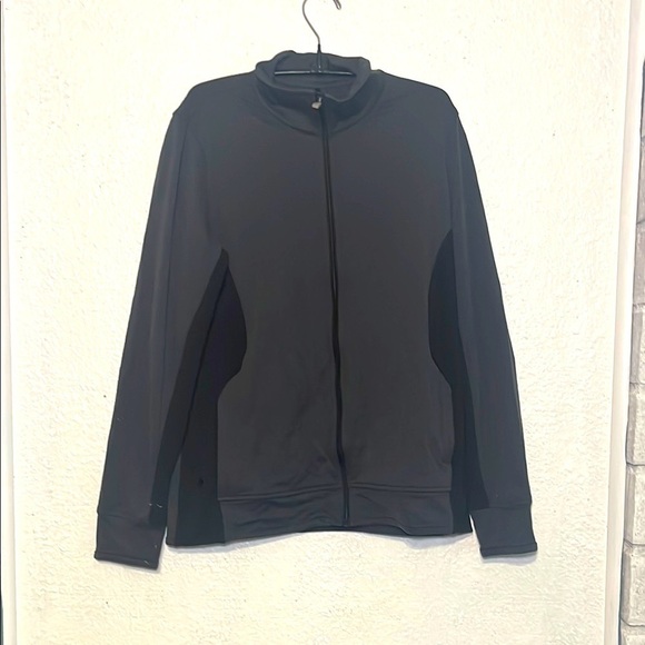 Adidas, gray and black Climalite zip up golf shirt size large - Picture 1 of 6